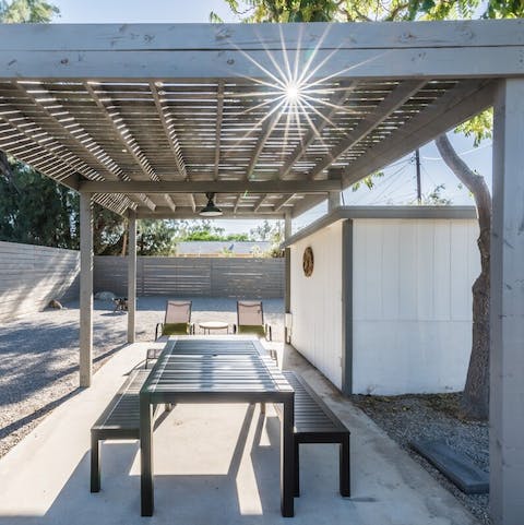 Linger around the alfresco dining area for a few cocktails after lunch