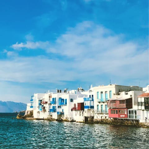 Drive to Mykonos' colourful main town in just ten minutes