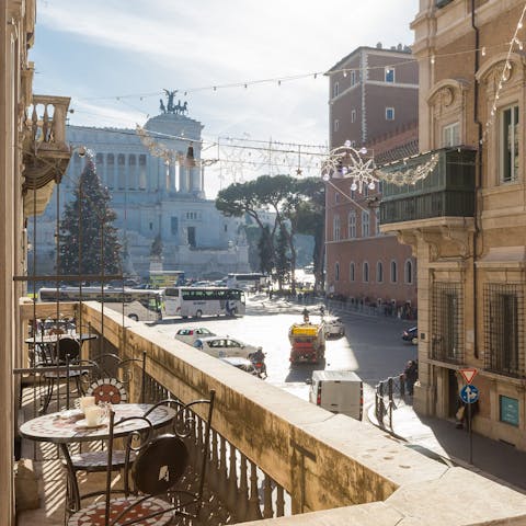 Greet the day with an espresso on the private balcony