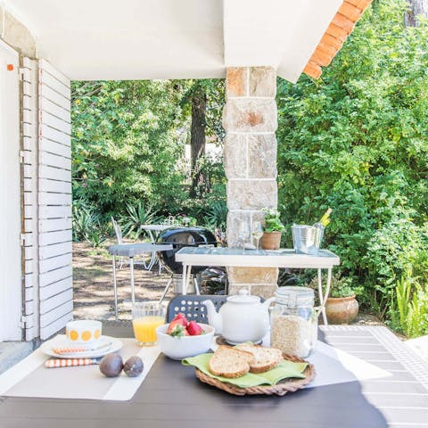 Wake up to breakfast on the terrace amongst the tree-lined setting