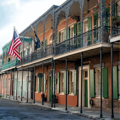 Explore this historic city from your door – the French Quarter is just a ten-minute Uber ride away