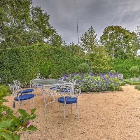 Savour your morning coffee in the lavender garden