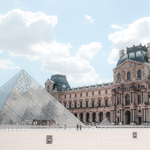Walk to the Louvre in ten minutes and explore the endless art collections