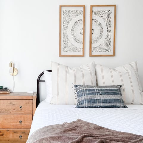 Turn on the white-noise machines and rest easy in the stylish bedrooms