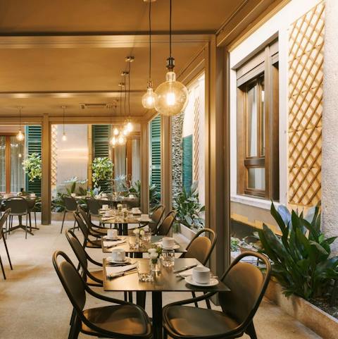 Pop to the on-site restaurant for a laid-back dinner