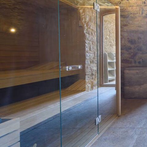 Sweat away your worries and your cares in the sauna