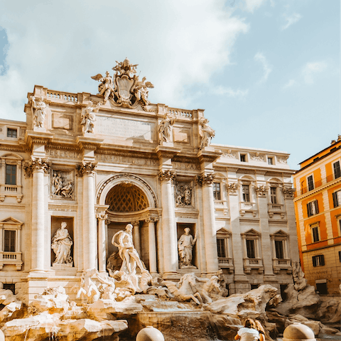 Take a afternoon stroll to the Trevi Fountain in just twenty-two minutes