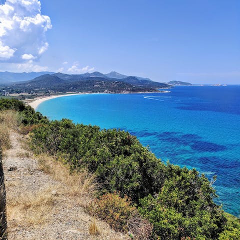 Explore Corsica's picturesque coastline – the nearby town of Calvi is known for its stunning beaches and crescent-shaped bay