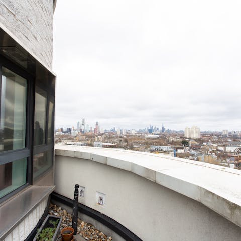 Sip your morning coffee overlooking the London city skyline