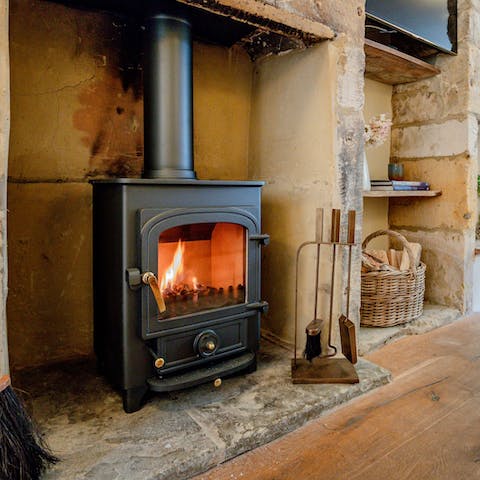 Settle in for cosy wintry evenings by the wood burning stove
