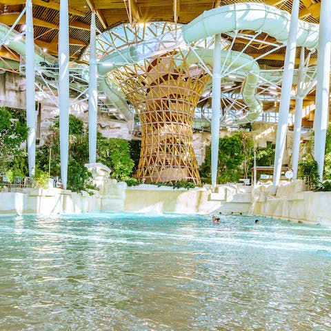 Spend the day riding the waves in the Aqualagon wave pool