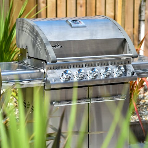 Get the sleek, chrome barbecue going for an outdoor feast