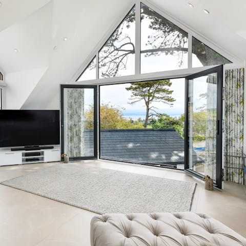 Take in the sea view from the upstairs living room