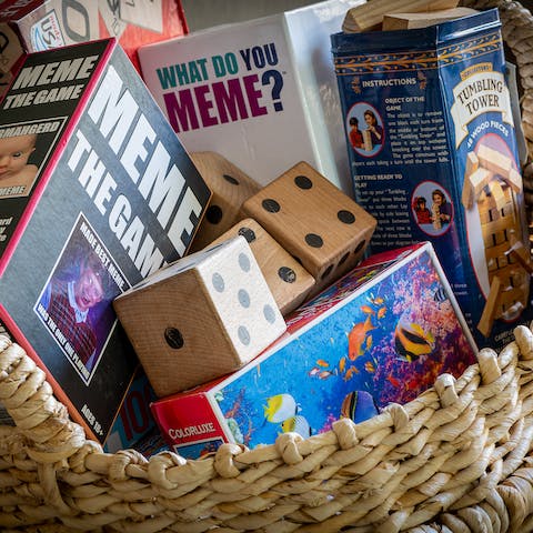 Gather the group together to make the most of the extensive collection of board games