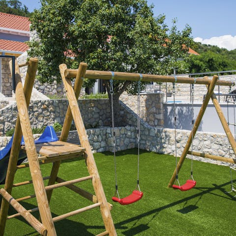 Watch on as the little ones let off some steam in the play area