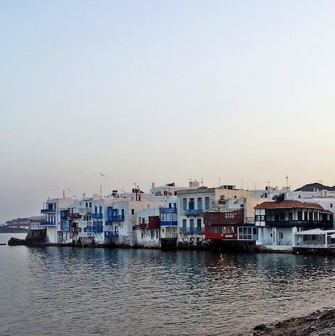 Make the ten minute drive to Mykonos Town for a sunset cocktail