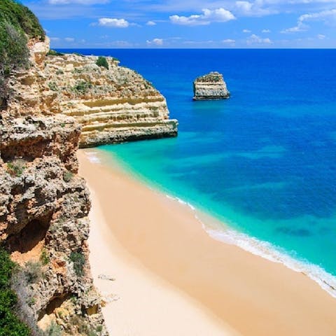 Hit the pristine beaches of the Algarve – Martinhal beach is 600 metres away