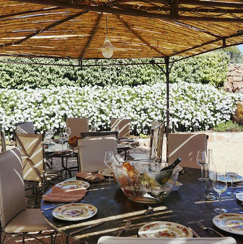 Indulge in lazy alfresco meals in the shade