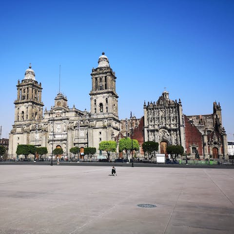 Take a 15-minute ride to Mexico City Metropolitan Cathedral