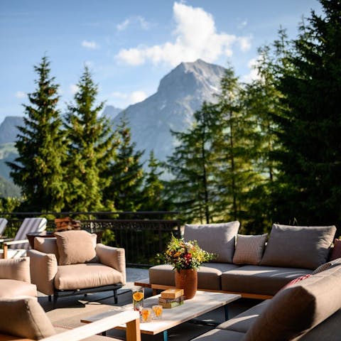 Savour magnificent mountain views from the terrace