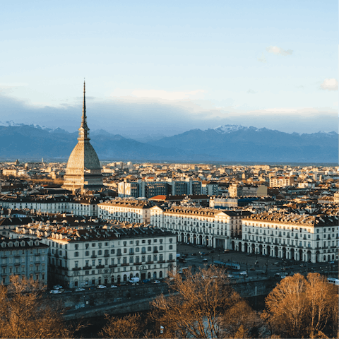 Visit Turin, less than an hour's drive away 
