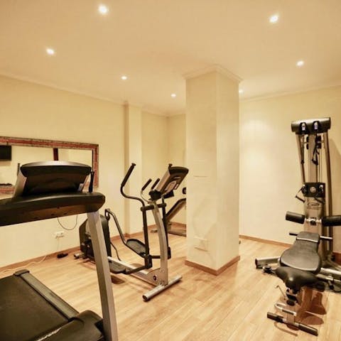 Keep fit during your stay, in the well-equipped gym downstairs