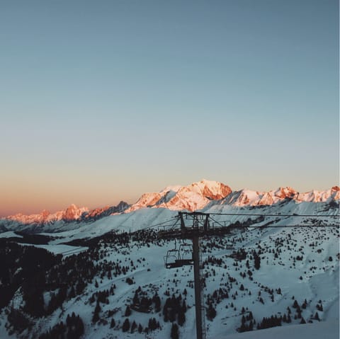 Walk three minutes to the ski lift and head up to Megève's slopes