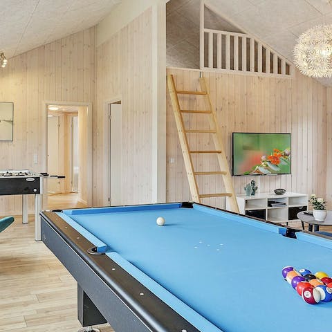 Get a game of pool going in the casual hangout room