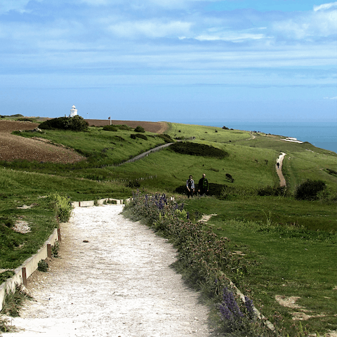 Hop in the car and take a ten-minute drive to the White Cliffs of Dover