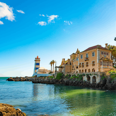 Explore the gorgeous coastline of Cascais, lined with historic buildings