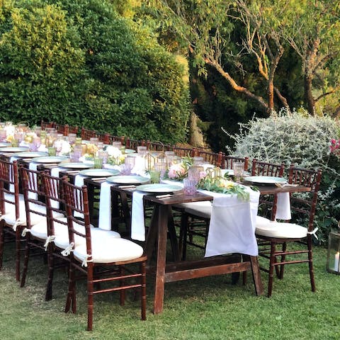 Celebrate life's special moments with a candlelit dinner in the garden