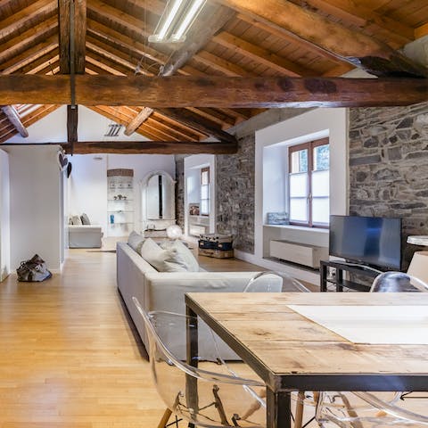Enjoy this home's rustic charms and original features