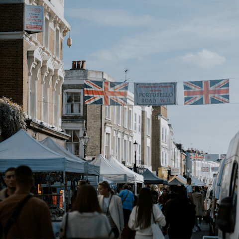 Visit the famous Portobello Road Market, not far on foot