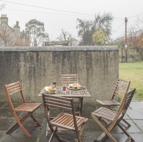 Gather everyone on the patio for alfresco dining on a balmy evening