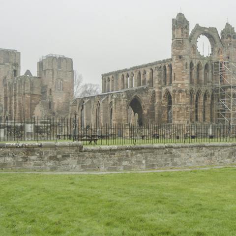 Visit the striking ruins of Elgin Cathedral, just eight minutes from home