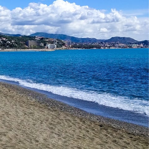 Have a stroll on Playa de Calahonda, 10 metres away