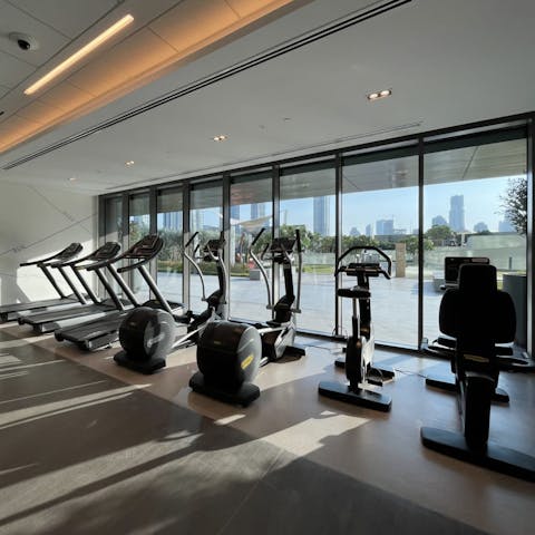 Work out and keep fit in the light-filled, communal gym