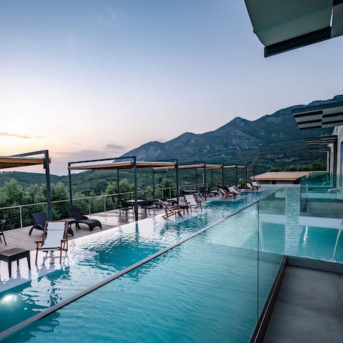 Take in breathtaking views from the shared infinity pool