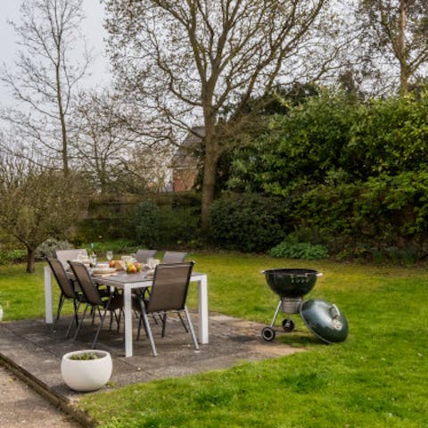 Cook up a storm at the home's barbecue and alfresco dining area