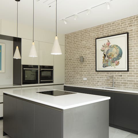Cook up full English breakfasts in the contemporary kitchen