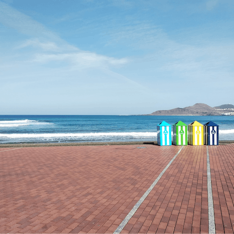 Soak up the sun at the beach – Playa de Las Canteras is a two-minute walk