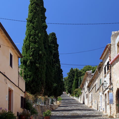 Connect with the historic heart of Pollença – just a short drive away