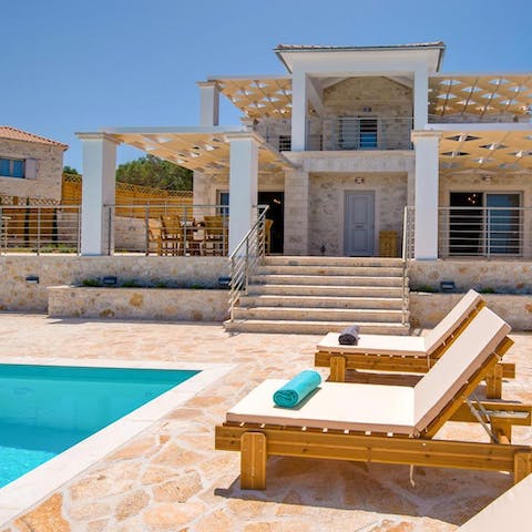 Sunbathe on a lounger before cooling off with a gentle swim in your private pool