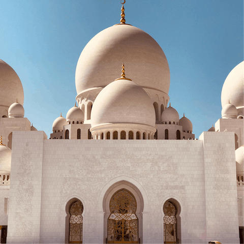 Spend the day at the Grand Mosque, it's a fifteen-minute drive away