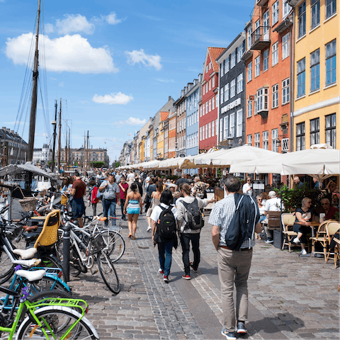 Stroll around the colourful Nyhavn, one of Copenhagen's famous harbours