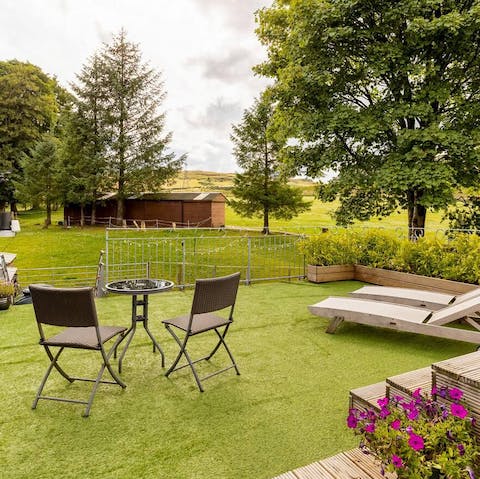 Take adavantage of the huge garden and comfy outdoor spaces