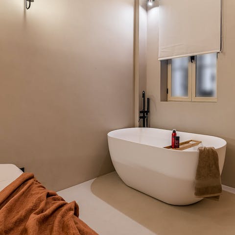 Savour a long soak in the bath after a day of exploring