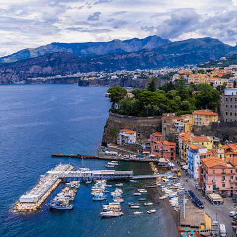 Stroll around Sorrento, stopping by Piazza Tasso for a bite to eat