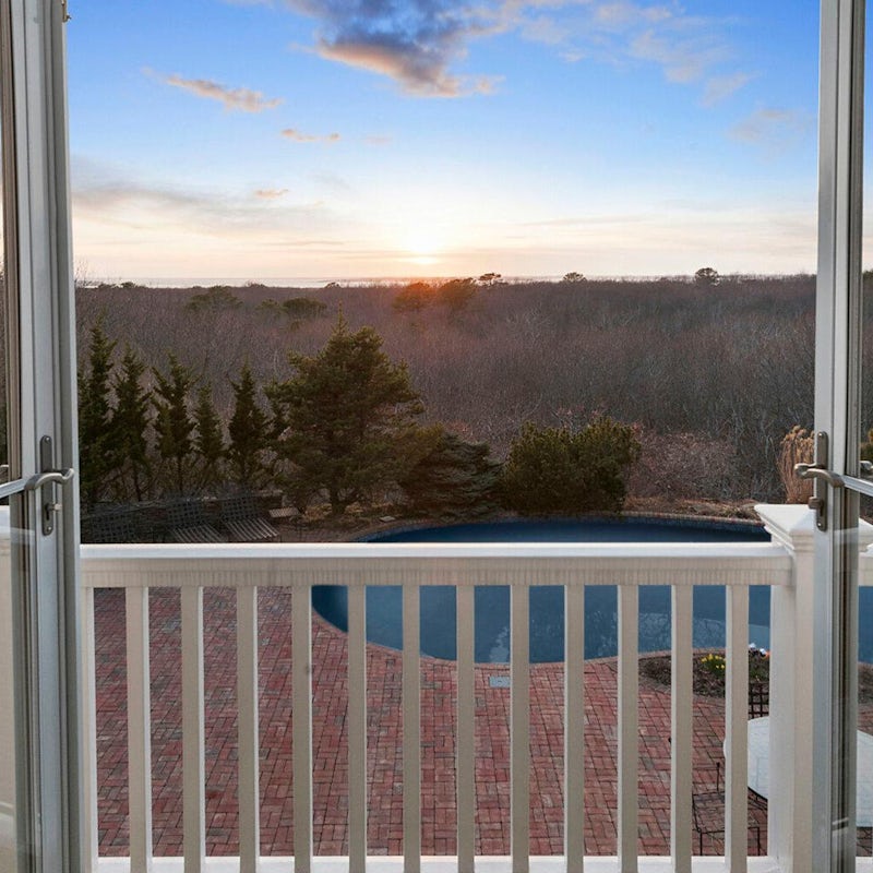 Enjoy sunset views from the master balcony