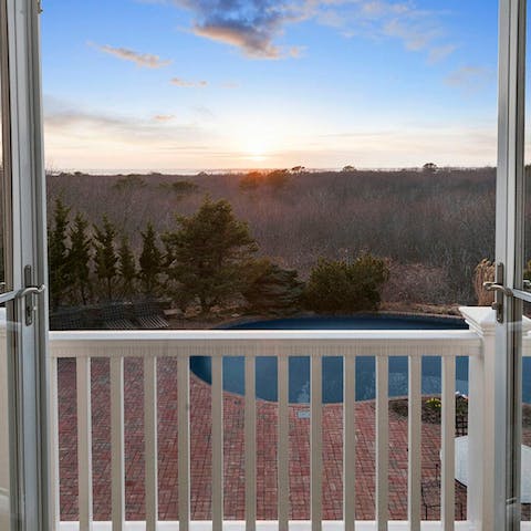Enjoy sunset views from the master balcony 
